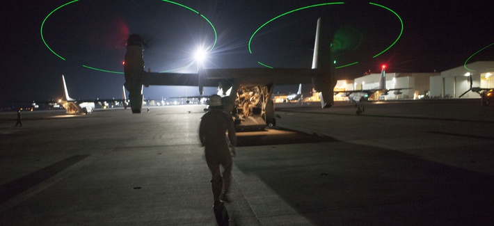 An MV-22B Osprey from the Special-Purpose Marine Air-Ground Task Force Crisis Response prepares to leave Naval Air Station Sigonella, Italy, to evacuate personnel from the U.S. Embassy in Tripoli, Libya on Saturday. An MV-22B Osprey from the Special-Purpose Marine Air-Ground Task Force Crisis Response prepares to leave Naval Air Station Sigonella, Italy, to evacuate personnel from the U.S. Embassy in Tripoli, Libya on Saturday.