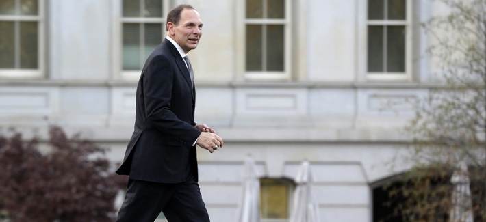 Bob McDonald leaves the White House after a meeting with business leaders. Bob McDonald leaves the White House after a meeting with business leaders.