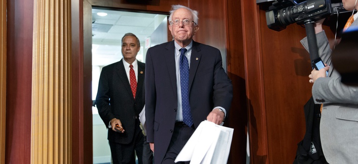 Senate Veterans’ Affairs Committee Chairman Sen. Bernie Sanders, I-Vt., and House Veterans’ Affairs Committee Chairman Rep. Jeff Miller, R-Fla., arrive for news conference on a breakthrough VA reform bill at Capitol Hill, in Washington, July 28, 2014. Senate Veterans’ Affairs Committee Chairman Sen. Bernie Sanders, I-Vt., and House Veterans’ Affairs Committee Chairman Rep. Jeff Miller, R-Fla., arrive for news conference on a breakthrough VA reform bill at Capitol Hill, in Washington, July 28, 2014.