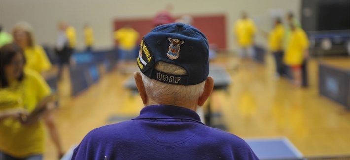 An Air Force veteran participates in the VA's 28th Annual National Veterans Golden Age Games. An Air Force veteran participates in the VA's 28th Annual National Veterans Golden Age Games.