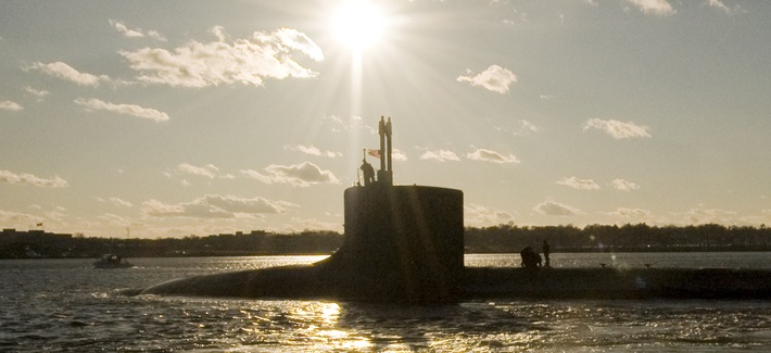 The USS Virginia departs for a six-week underway from Groton, Conn. The USS Virginia departs for a six-week underway from Groton, Conn.