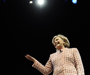 Former Secretary of State HIllary Clinton speaks at the Edmund Fusco Contemporary Issues Forum at the University of Connecticutt, on April 23, 2014.