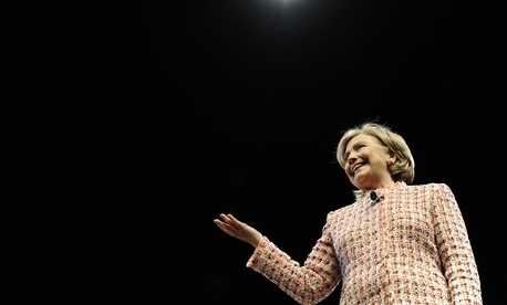 Former Secretary of State HIllary Clinton speaks at the Edmund Fusco Contemporary Issues Forum at the University of Connecticutt, on April 23, 2014.