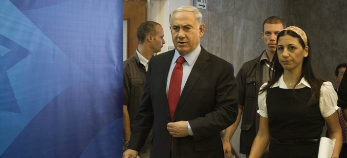 Israeli Prime Minister Benjamin Netanyahu arrives to a cabinet meeting in Jerusalem, on June 29, 2014.