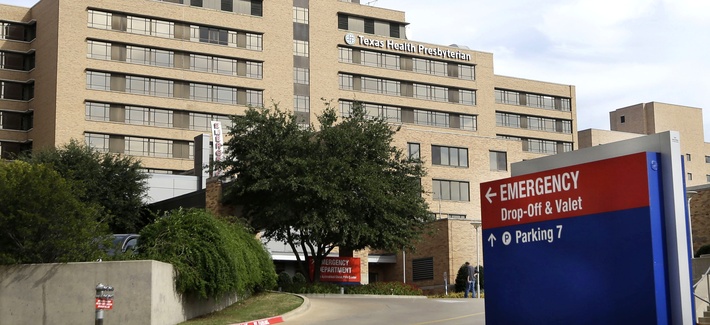 Texas Health Presbyterian Hospital Dallas, where Ebola patient Thomas Eric Duncan was being treated. 