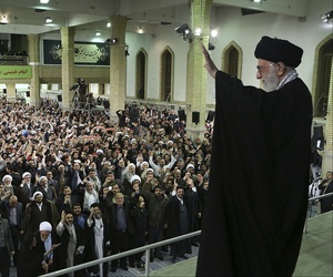 Supreme Leader Ayatollah Ali Khamenei waves to a crowd prior to his speech at his residence in Tehran, Iran, Wednesday, Jan. 7, 2015. Iran's supreme leader said Wednesday the United States cannot be trusted to lift sanctions in a future nuclear deal. Supreme Leader Ayatollah Ali Khamenei waves to a crowd prior to his speech at his residence in Tehran, Iran, Wednesday, Jan. 7, 2015. Iran's supreme leader said Wednesday the United States cannot be trusted to lift sanctions in a future nuclear deal.