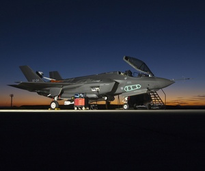 This F-35A Lightning II fighter aircraft, AF-4, is outfitted with a spin recovery chute during high angle of attack testing accomplished by the F-35 Integrated Test Force team at Edwards Air Force Base, Calif. This F-35A Lightning II fighter aircraft, AF-4, is outfitted with a spin recovery chute during high angle of attack testing accomplished by the F-35 Integrated Test Force team at Edwards Air Force Base, Calif.