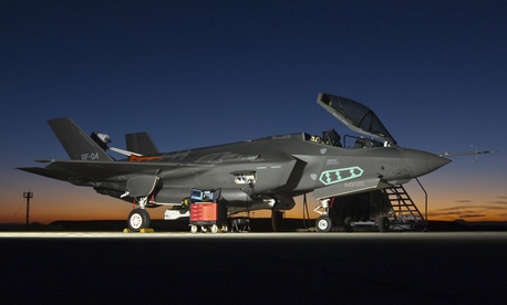 This F-35A Lightning II fighter aircraft, AF-4, is outfitted with a spin recovery chute during high angle of attack testing accomplished by the F-35 Integrated Test Force team at Edwards Air Force Base, Calif. This F-35A Lightning II fighter aircraft, AF-4, is outfitted with a spin recovery chute during high angle of attack testing accomplished by the F-35 Integrated Test Force team at Edwards Air Force Base, Calif.