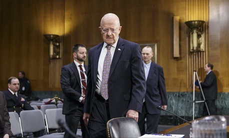 Director of National Intelligence James Clapper arrives on Capitol Hill in Washington, Thursday, Feb. 26, 2015, to testify before the Senate Armed Services Committee. Director of National Intelligence James Clapper arrives on Capitol Hill in Washington, Thursday, Feb. 26, 2015, to testify before the Senate Armed Services Committee.