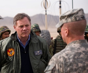 Sen. Richard Burr, R-N.C., speaks with two NATO Training Mission - Afghanistan advisers during a visit to the Kabul Military Training Center, Jan. 16, 2011, in Kabul, Afghanistan. Sen. Richard Burr, R-N.C., speaks with two NATO Training Mission - Afghanistan advisers during a visit to the Kabul Military Training Center, Jan. 16, 2011, in Kabul, Afghanistan.