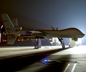 An MQ-9 Reaper sits on the flight line at Hurlburt Field Fla., April 24, 2014. An MQ-9 Reaper sits on the flight line at Hurlburt Field Fla., April 24, 2014.