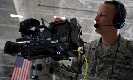 An Air Force NCO rehearses as part of the preparation for the Chief of Staff of the Air Force transition ceremony. An Air Force NCO rehearses as part of the preparation for the Chief of Staff of the Air Force transition ceremony.
