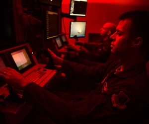 First Lt. Kyle, 91st Attack Squadron pilot, and Tech. Sgt. Jason, 91st ATKS sensor operator, fly a simulated training mission on an MQ-9 Reaper at Creech Air Force Base, Nev., May 8, 2014. First Lt. Kyle, 91st Attack Squadron pilot, and Tech. Sgt. Jason, 91st ATKS sensor operator, fly a simulated training mission on an MQ-9 Reaper at Creech Air Force Base, Nev., May 8, 2014.
