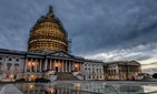 A photo of the US Capitol building under repair taken on September 26, 2015.