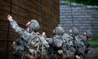 U.S. Army Soldiers participate in rappel training during the Mountain Phase of the Ranger Course on Camp Merrill in Dahlonega, Ga., July 12, 2015.