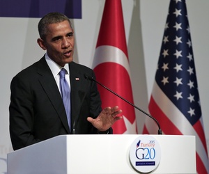 President Barack Obama pauses during a news conference following the G-20 Summit in Antalya, Turkey, Monday, Nov. 16, 2015. President Barack Obama pauses during a news conference following the G-20 Summit in Antalya, Turkey, Monday, Nov. 16, 2015.