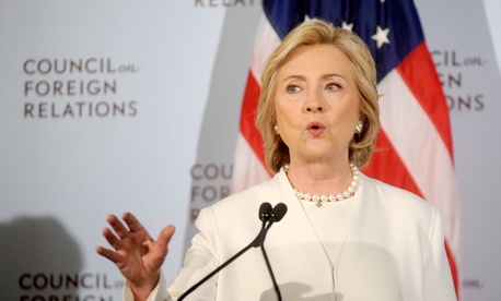 Hillary Clinton announces her campaign agenda on combating the future of ISIS in Syria. She addressed the Council on Foreign Relations in Manhattan. (NYC) Hillary Clinton announces her campaign agenda on combating the future of ISIS in Syria. She addressed the Council on Foreign Relations in Manhattan. (NYC)