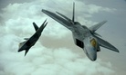 U.S. Air Force F-22 Raptors fly in formation during a training mission, Dec. 6, 2009.