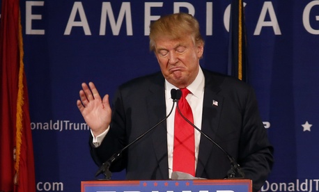 Republican presidential candidate, businessman Donald Trump, speaks during a rally coinciding with Pearl Harbor Day at Patriots Point aboard the aircraft carrier USS Yorktown in Mt. Pleasant, S.C., Monday, Dec. 7, 2015.