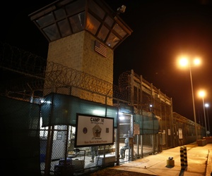 The entrance to Camp VI detention facility is guarded at Guantanamo Bay Naval Base, Cuba, Wednesday, Nov. 20, 2013. The entrance to Camp VI detention facility is guarded at Guantanamo Bay Naval Base, Cuba, Wednesday, Nov. 20, 2013.