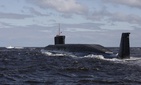 This Thursday July 2, 2009 file photo, shows a new Russian nuclear submarine, Yuri Dolgoruky, near the Sevmash factory in the northern city of Arkhangelsk, Russia.