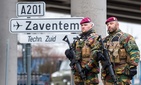 Belgian Army soldiers patrol at Zaventem Airport in Brussels on Wednesday, March 23, 2016. 