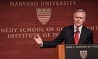 Secretary of the Navy Ray Mabus speaks at Harvard University, April 13, 2016.