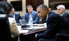 President Barack Obama listens to National Security Advisor Susan E. Rice during a National Security Council meeting to prep for the United Nations General Assembly, in the Situation Room of the White House, Sept. 19, 2014. 