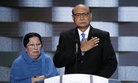 Gold Star parents Khizr and Ghazala Khan, father and mother of late US Army Capt. Humayun S. M. Khan spoke at the Democratic National Convention in Philadelphia , Thurs, July 28, 2016.