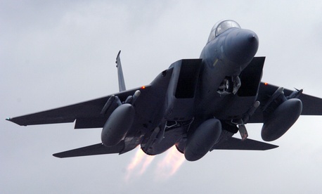 A U.S. Air Force F-15. In February, F-15s dropped bombs on targets in Libya.