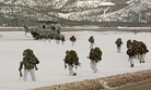 Norwegian soldiers, U.S. Marines, Dutch and U.K. Royal Commandos do an integrated air insert during a training event for Exercise Cold Response 16, March 3, 2016, around the city of Namsos, Norway.