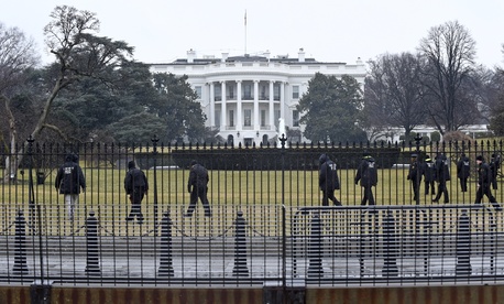 Secret Service officers search the south grounds of the White House in Washington, Monday, Jan. 26, 2015. Secret Service officers search the south grounds of the White House in Washington, Monday, Jan. 26, 2015.