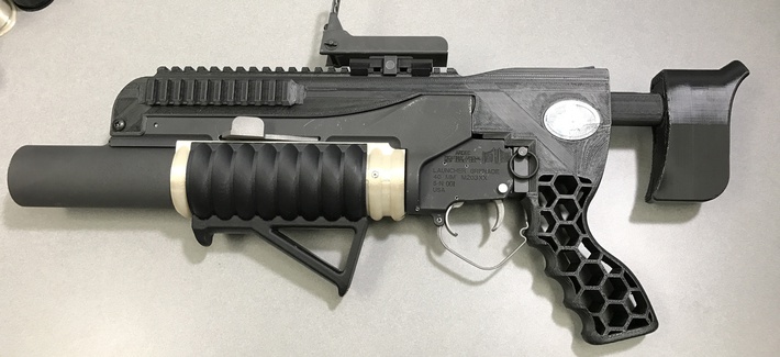 The additive-manufactured RAMBO system includes an NSRDEC-designed standalone kit with printed adjustable buttstock, mounts, grips and other modifications—modifications made possible by the quick turnaround time afforded by 3D printing