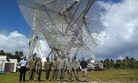United States Strategic Command commander Air Force Gen. John Hyten, fourth from right, visits SMDC's Reagan Test Site on Kwaj.