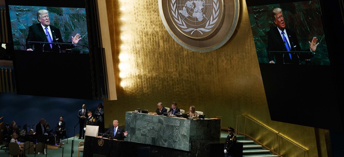 President Donald Trump speaks to the United Nations General Assembly, Tuesday, Sept. 19, 2017, in New York. President Donald Trump speaks to the United Nations General Assembly, Tuesday, Sept. 19, 2017, in New York.