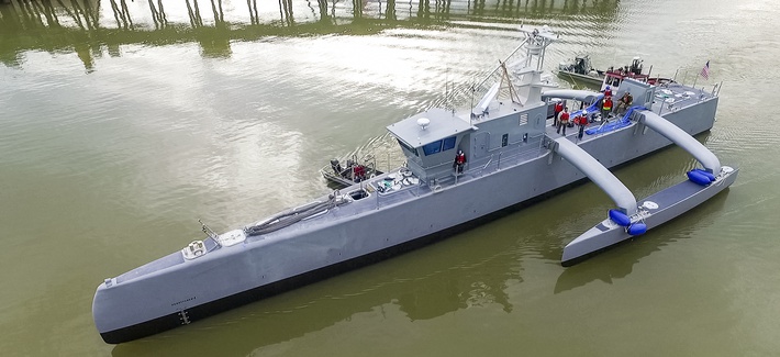 The ACTUV, or Sea Hunter, vessel, a project co-developed by DARPA and the US Navy