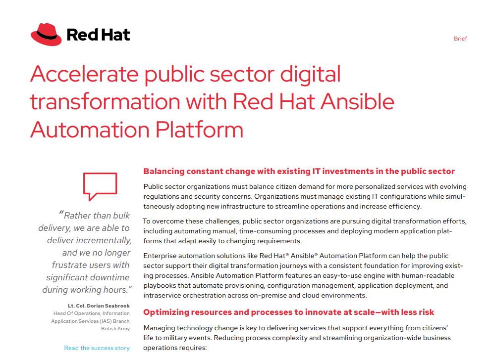 Accelerate Public Sector Digital Transformation with Red Hat Ansible ...