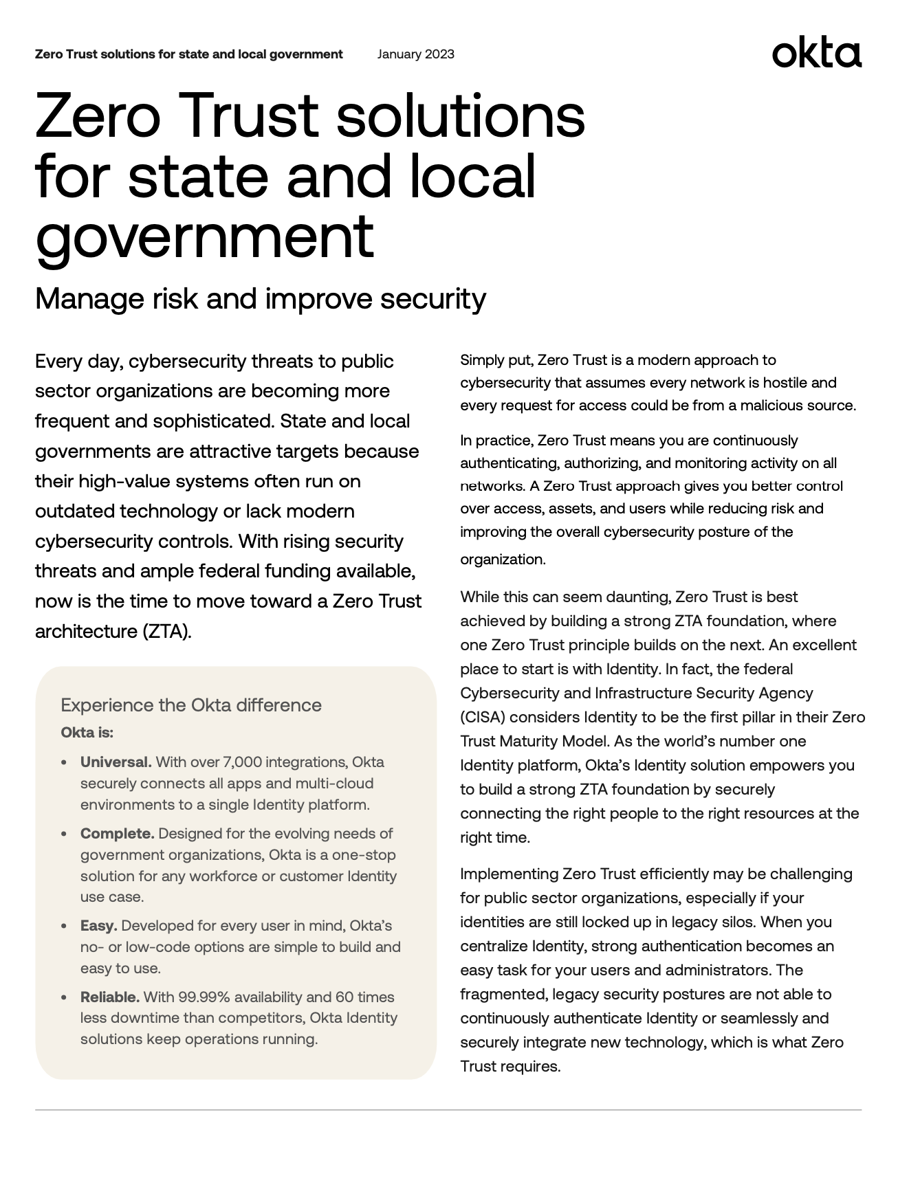 Zero Trust solutions for state and local government