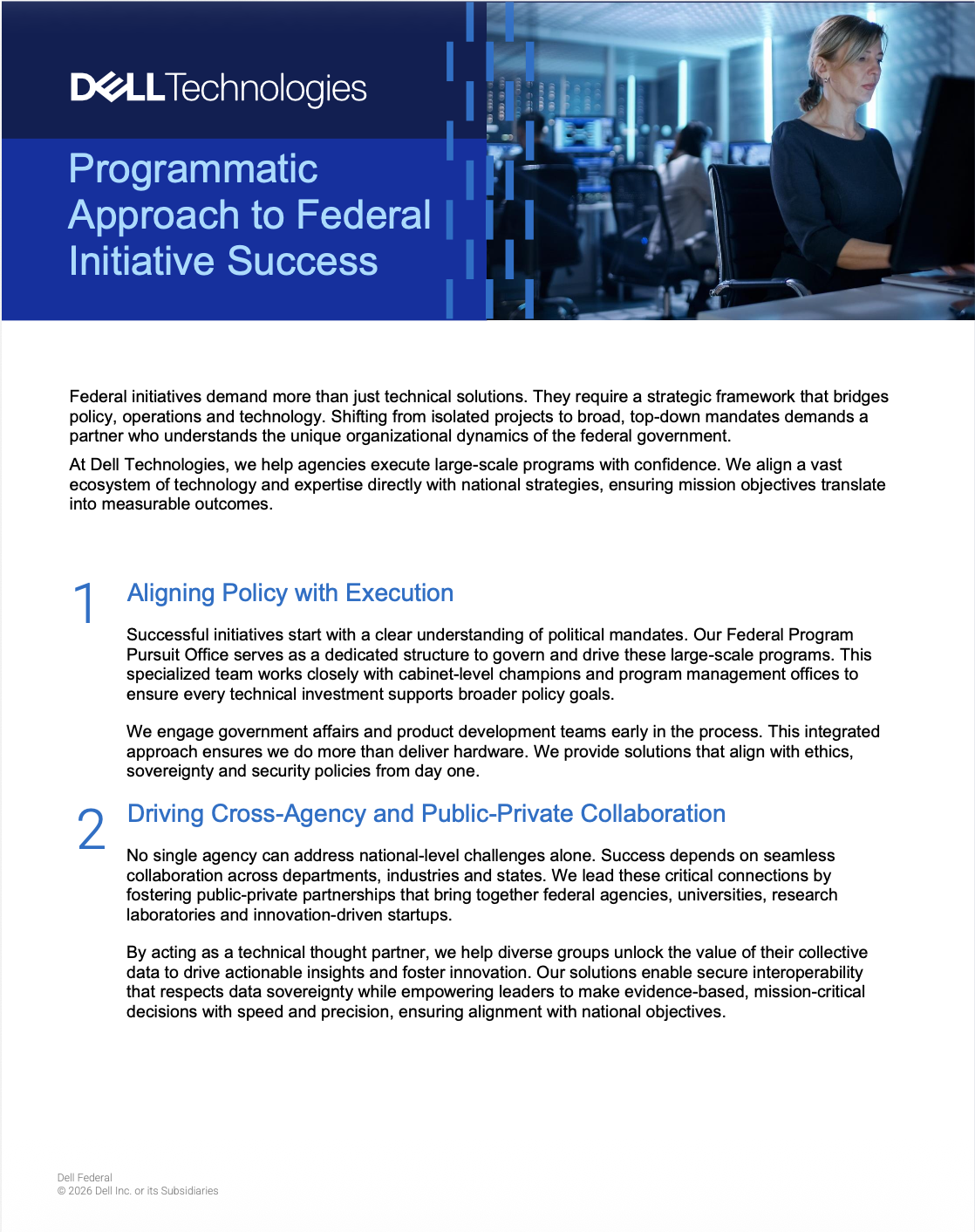 Programmatic Initiatives Programmatic Approach to Federal Initiative Success