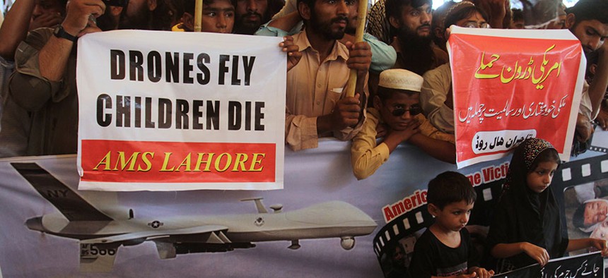 A rally protesting U.S. Drone strikes in Waziristan