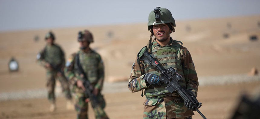 Afghan army commandos train