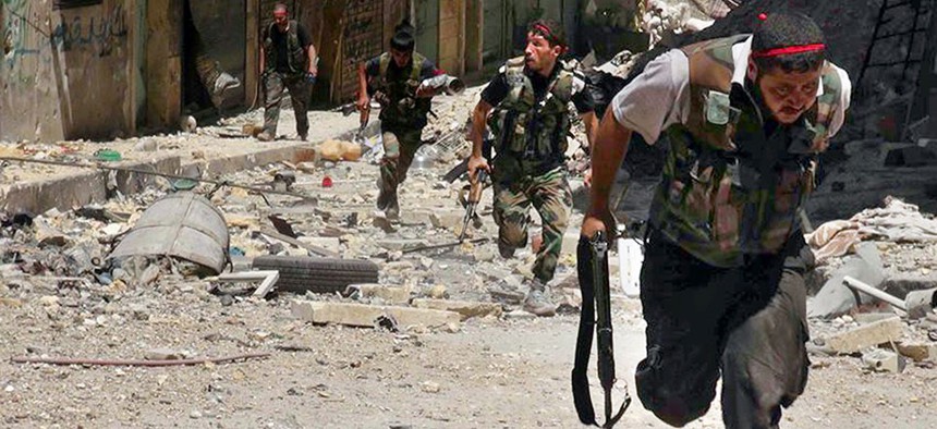 Syrian rebels clash with soldiers loyal to president Bashar Assad in Aleppo