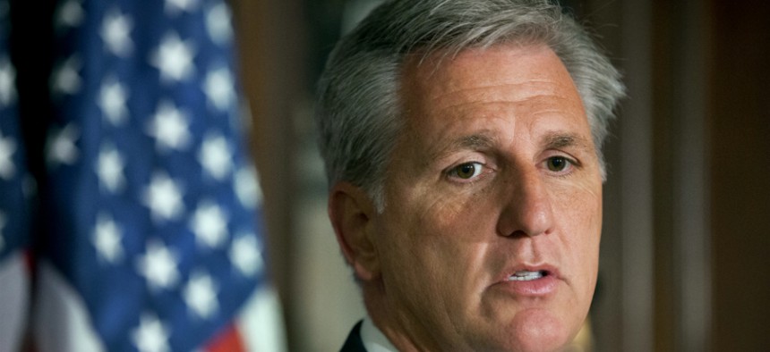 House Majority Whip Kevin McCarthy speaking during a news conference