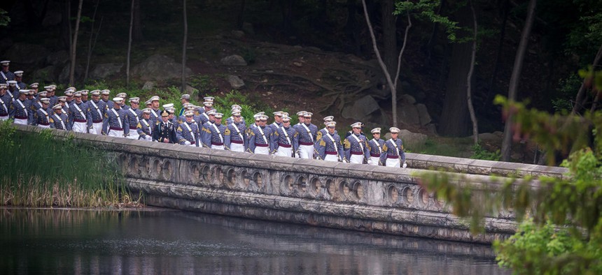 More than 1,000 cadets of Class of 2014 marched to Michie Stadium May 28, during the U.S. Military Academy’s Graduation and Commissioning Ceremony in West Point, N.Y. 