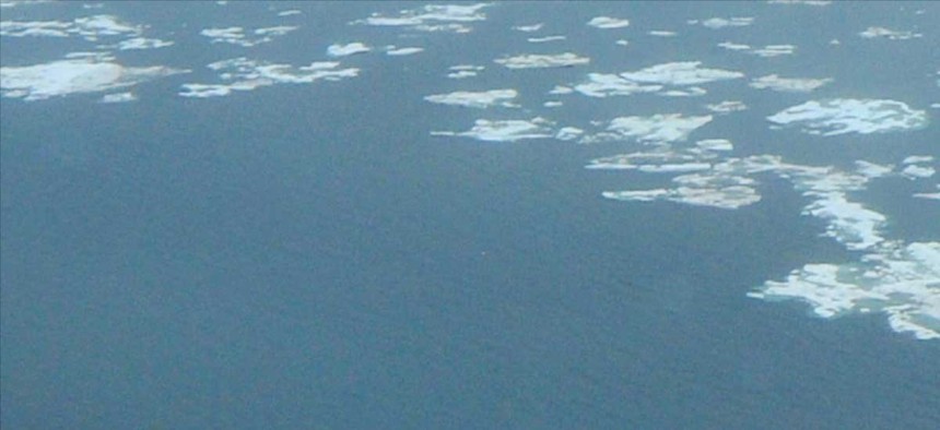 The Coast Guard Cutter Polar Star transits the Chukchi Sea north of Wainwright, Alaska, on July 16, 2013. 
