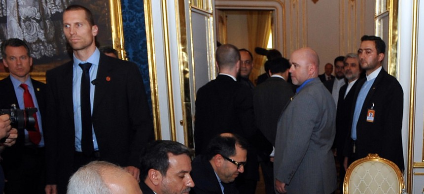Secretary of State John Kerry meets with Iranian Foreign Minister Javad Zarif on July 13, 2014, for talks about Tehran's nuclear program. 