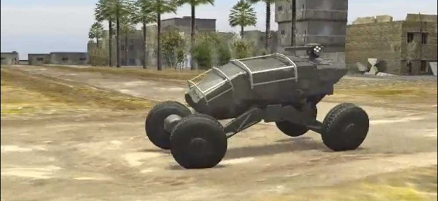A screenshot of the Ground X Vehicle technology maneuvering. 