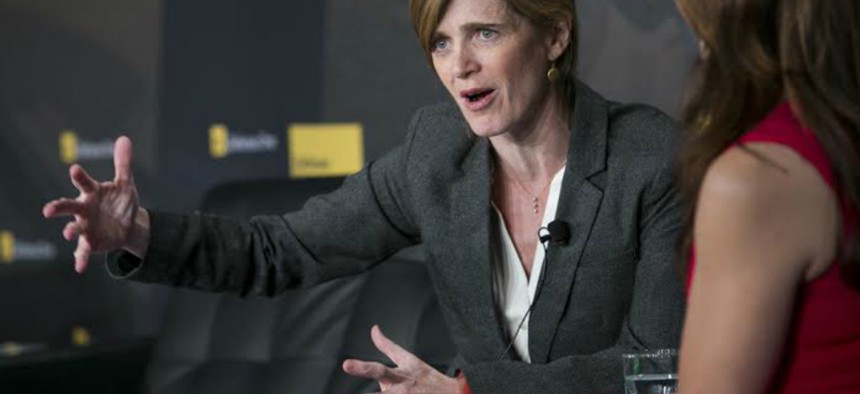 Samantha Power, the U.S. Ambassador to the United Nations, speaks at the Defense One Summit in Washington, D.C., Nov. 19, 2014.