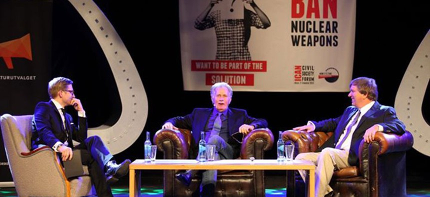 Actor Martin Sheen speaks at the ICAN Civil Society Forum in Oslo, Norway, on March 3, 2013.