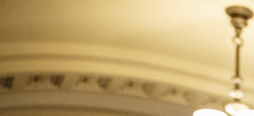 Sen.-elect Joni Ernst, R-Iowa strides through the halls of the Senate on Capitol Hill in Washington on Nov. 12, 2014.
